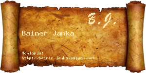 Bainer Janka névjegykártya